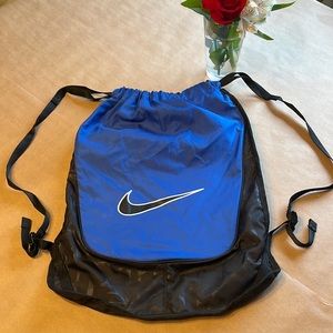 Nike Gym Drawstring Bag Backpack Blue Black
